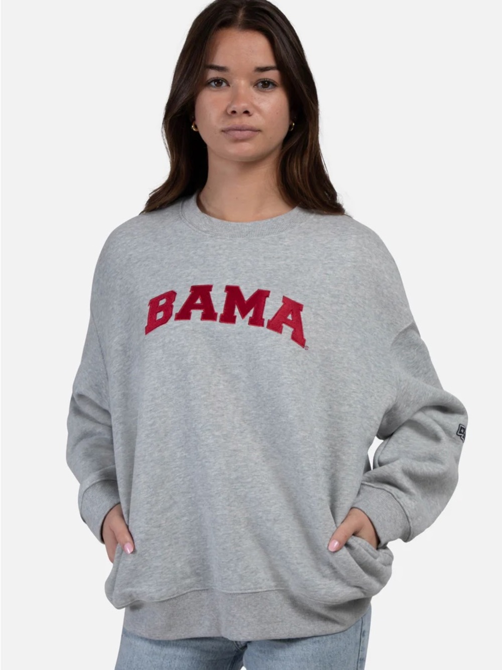 Hype and Vice university of Alabama Bama Embroidered Gray Crewneck Sweatshirt